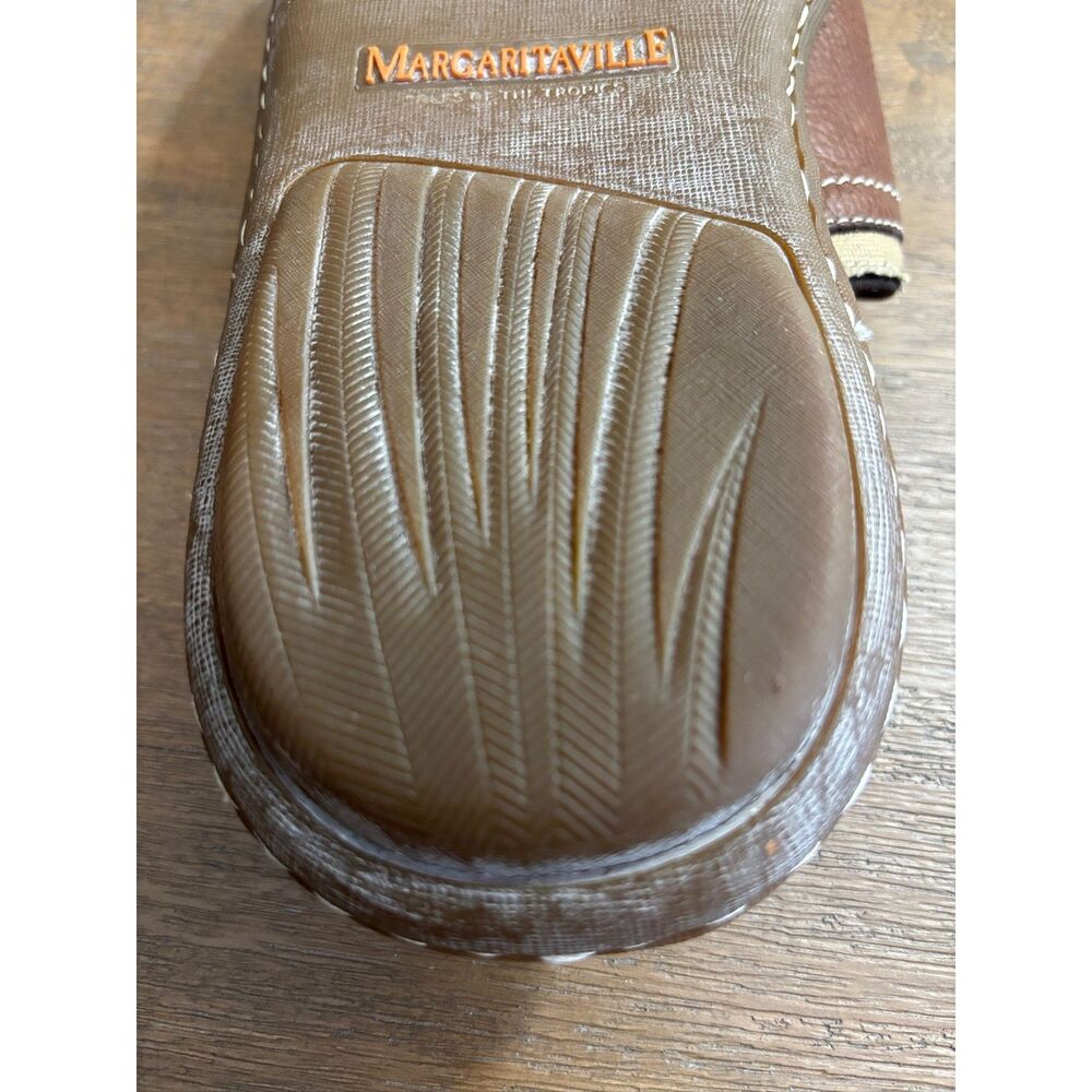 Margaritaville Men's Grove Slide Sandals Brown Leather Cushioned Size 11EUC - Picture 7 of 8